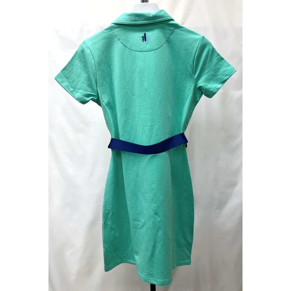 johnnie-O Bermuda Green Belted Short Sleeve Polo Dress - Picture 2 of 10